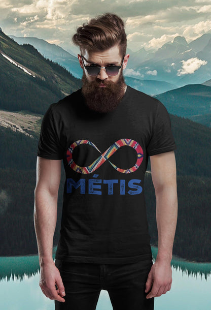 Métis Infinity Symbol T-Shirt - Indigenous Métis Heritage & Beadwork Art