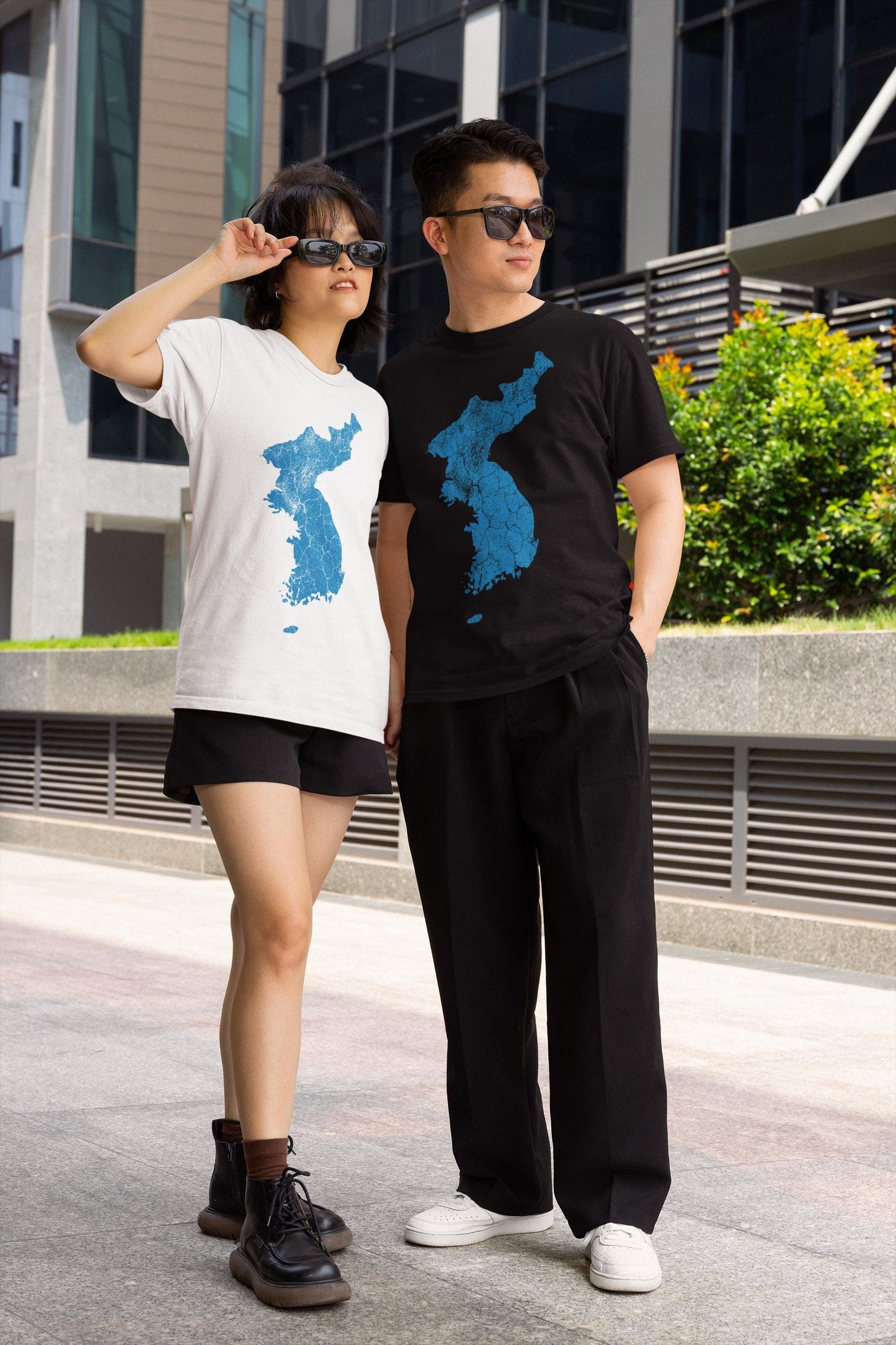 Korean Unification Flag Map Shirt, Unified Korea Peninsula Patriotic Design