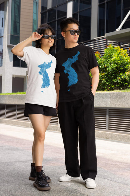 Korean Unification Flag Map Shirt, Unified Korea Peninsula Patriotic Design