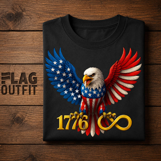 1776 American Eagle Shirt, USA Patriotic Bald Eagle Independence Day Design