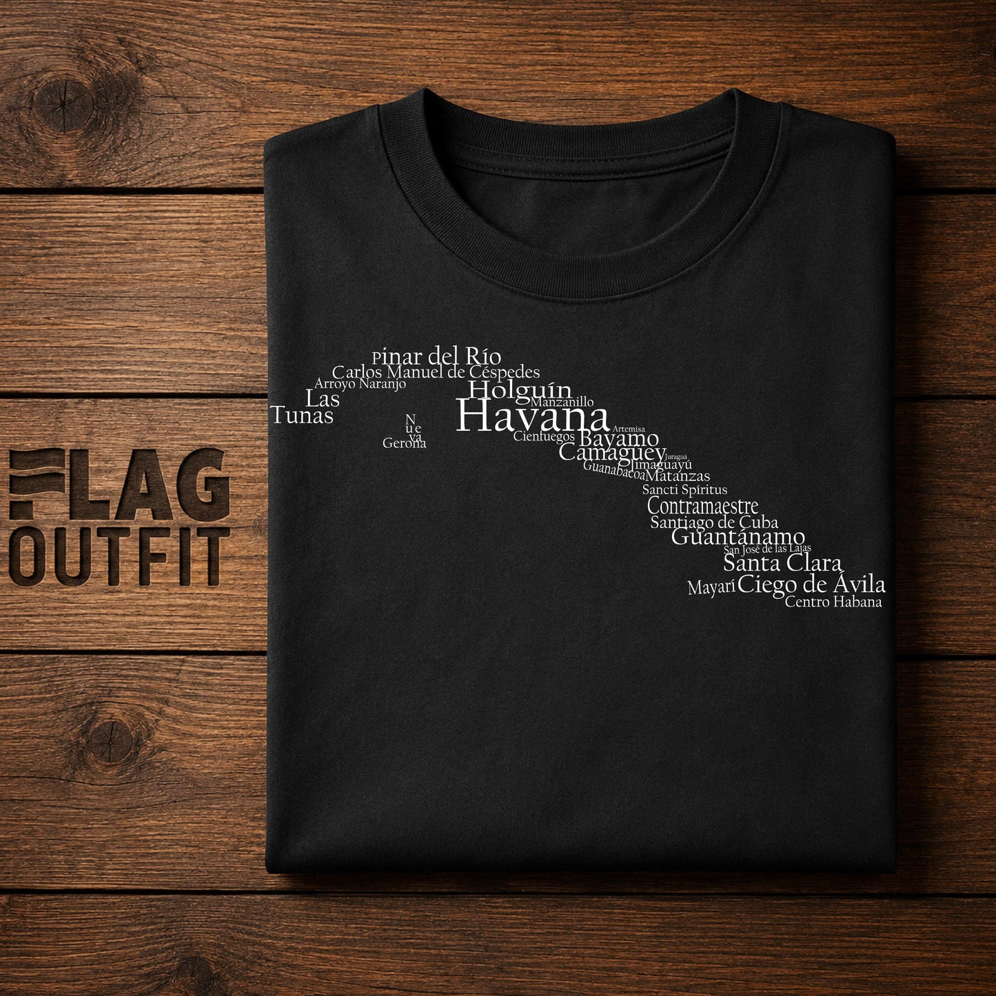 Cuba Cities Map Shirt, Havana Typography Map T-Shirt, Cuba City Names Design, Cuban Heritage Gift, Travel Lover Tee