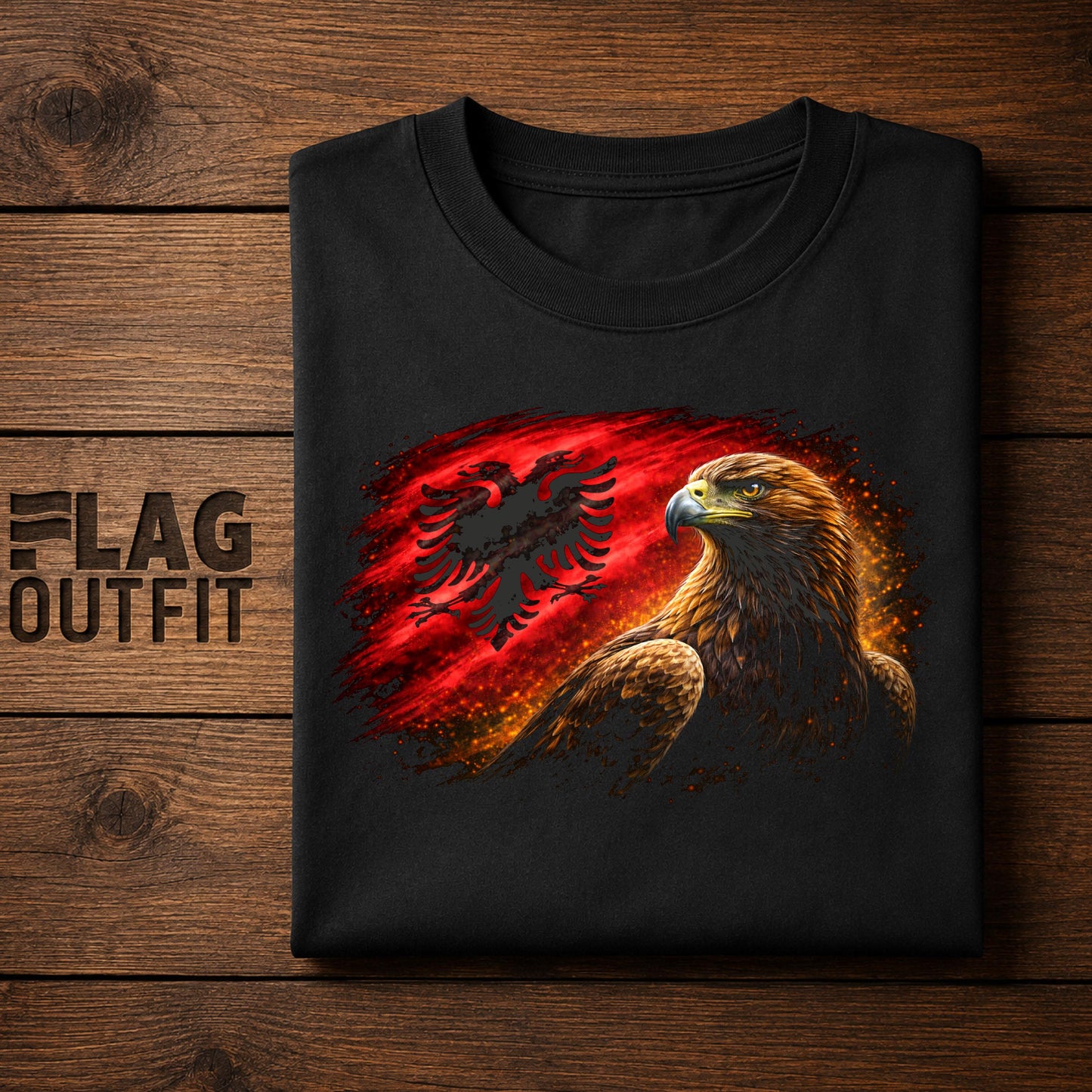 Albania Flag Golden Eagle Shirt | Albanian Patriotic Eagle Heritage Independence Design