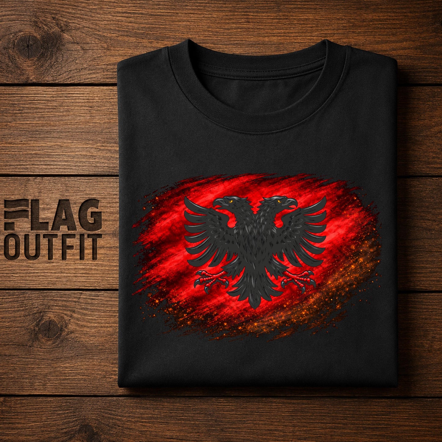 Albania Double Headed Eagle Flag Shirt | Albanian Patriotic Heritage Symbol Graphic Tee