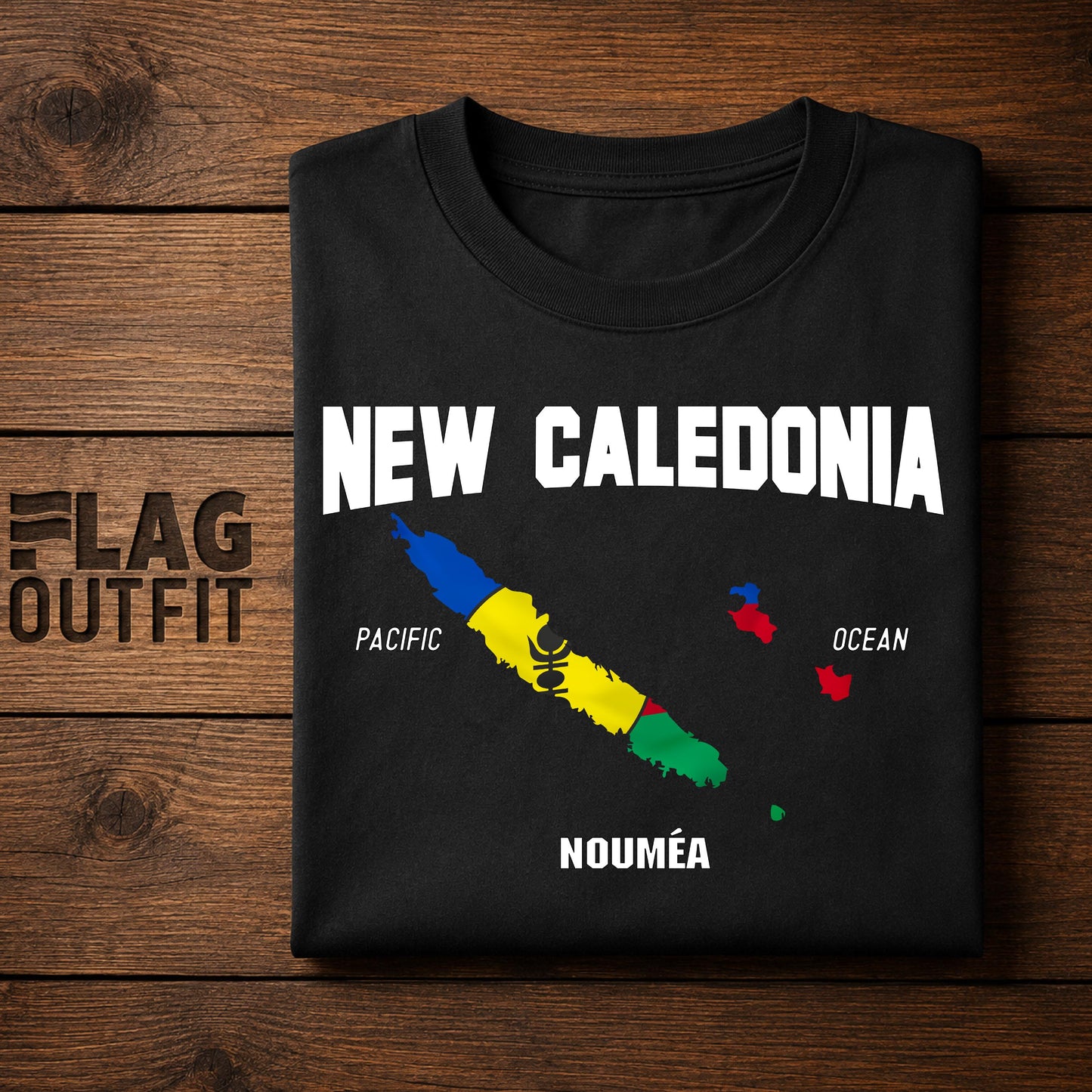 New Caledonia Flag Map Shirt, Nouméa Pacific Ocean Design, New Caledonia Pride T-Shirt, Kanaky Island Gift