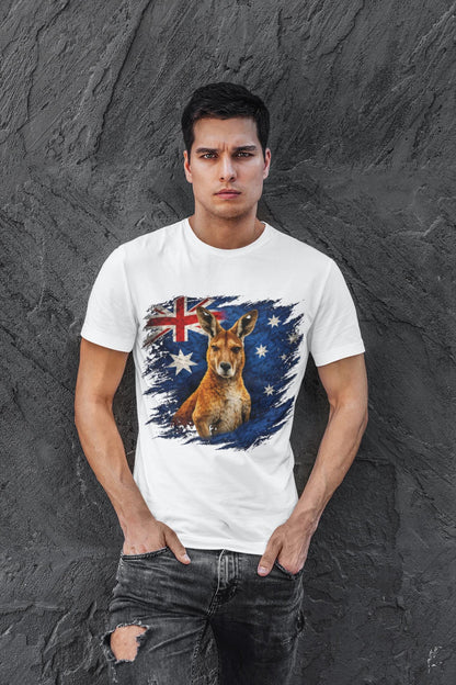 Australia Vintage Flag Kangaroo Shirt | Australian Patriotic Heritage Graphic Tee