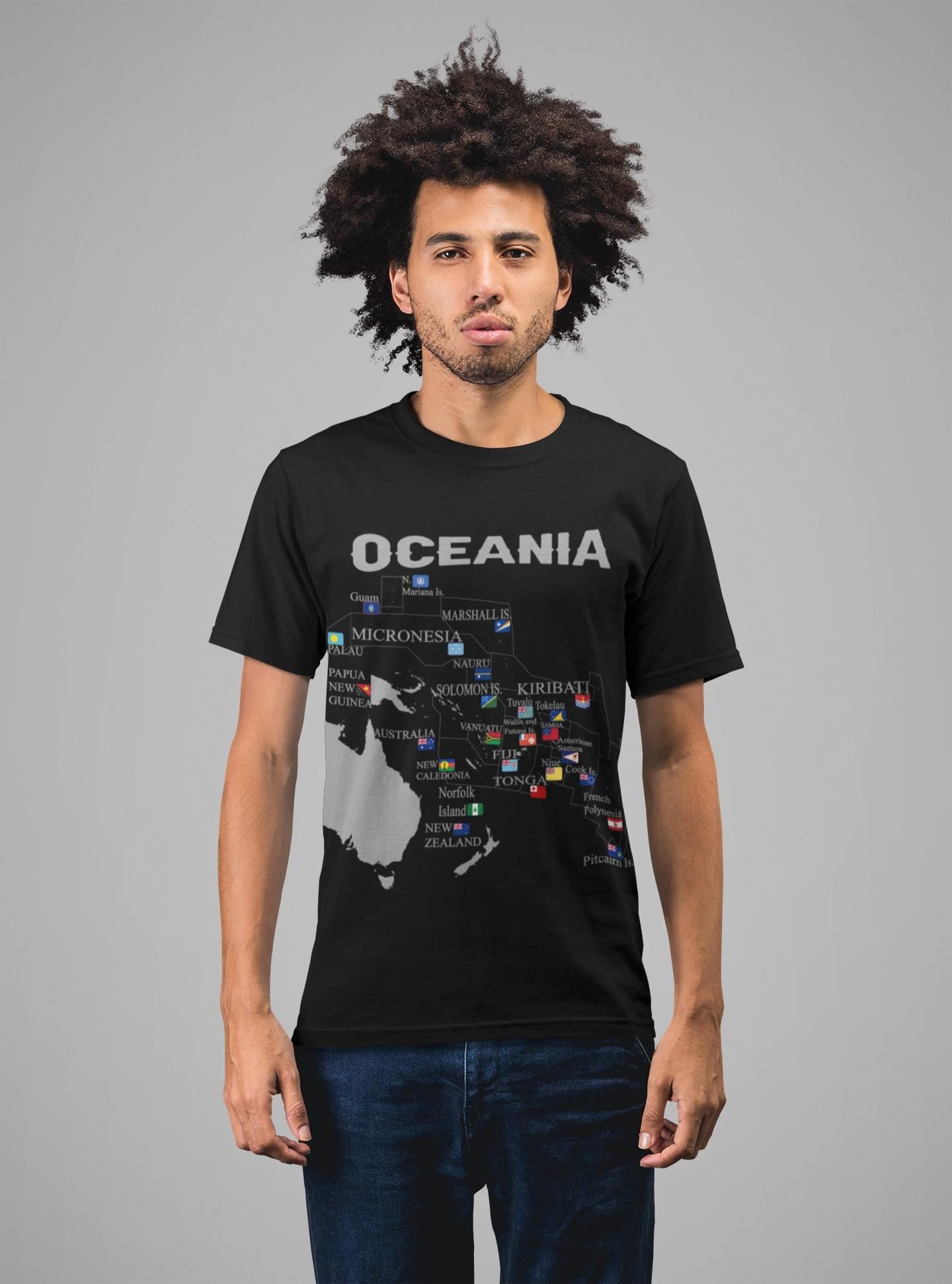 Oceania Countries Map Shirt, Oceania Flag Map, Pacific Islands Map, Australia New Zealand Micronesia Polynesia Melanesia Gift