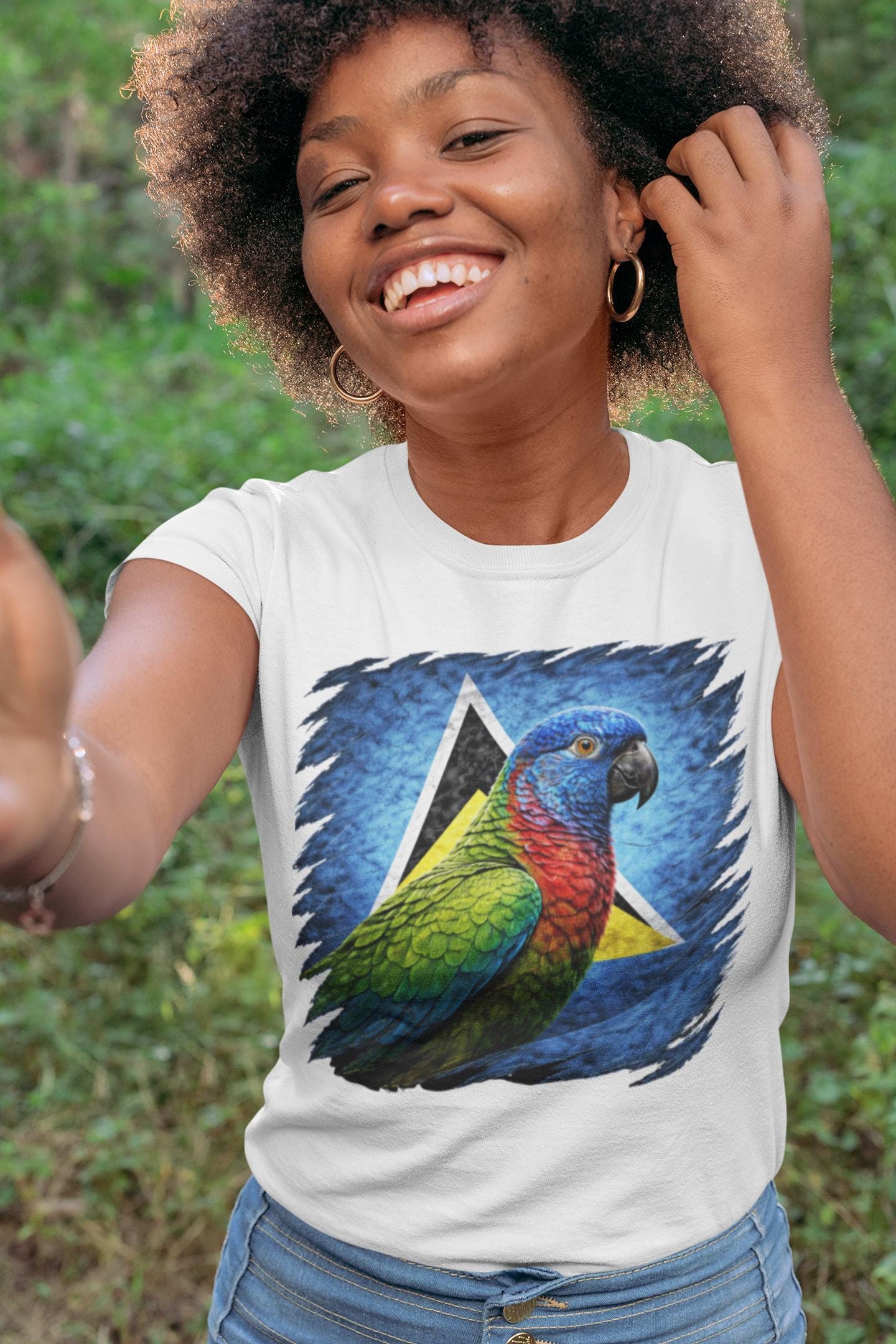 Saint Lucia Parrot Shirt, Saint Lucia Flag Bird, Saint Lucia National Parrot, Caribbean Wildlife Gift, Vintage Saint Lucia Design