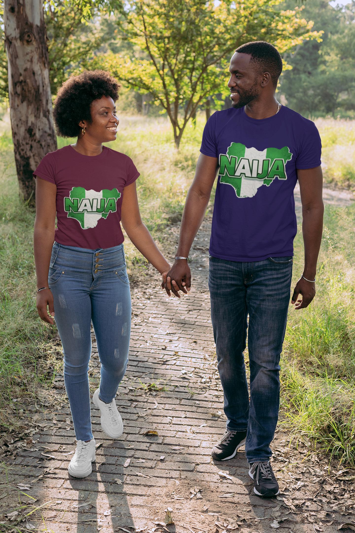 Naija Nigeria Flag Map Shirt, Nigerian Pride Graphic Tee, Green White Country Map Design, Patriotic Nigeria Gift