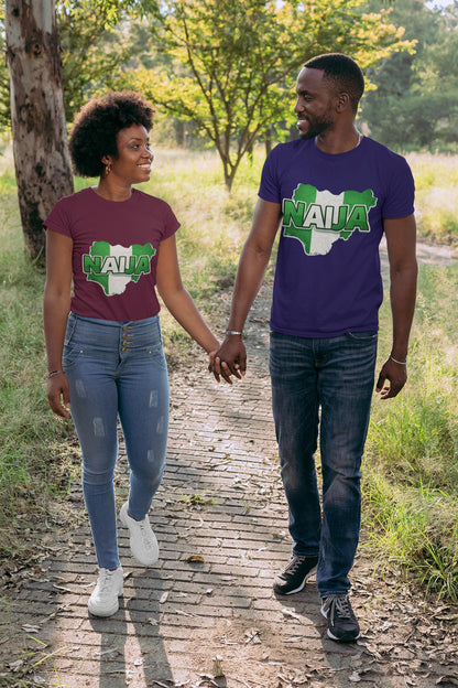 Naija Nigeria Flag Map Shirt, Nigerian Pride Graphic Tee, Green White Country Map Design, Patriotic Nigeria Gift