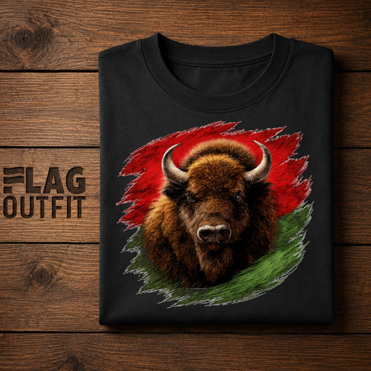 Belarus Vintage Flag European Bison Shirt | Belarusian Patriotic Heritage Graphic Tee
