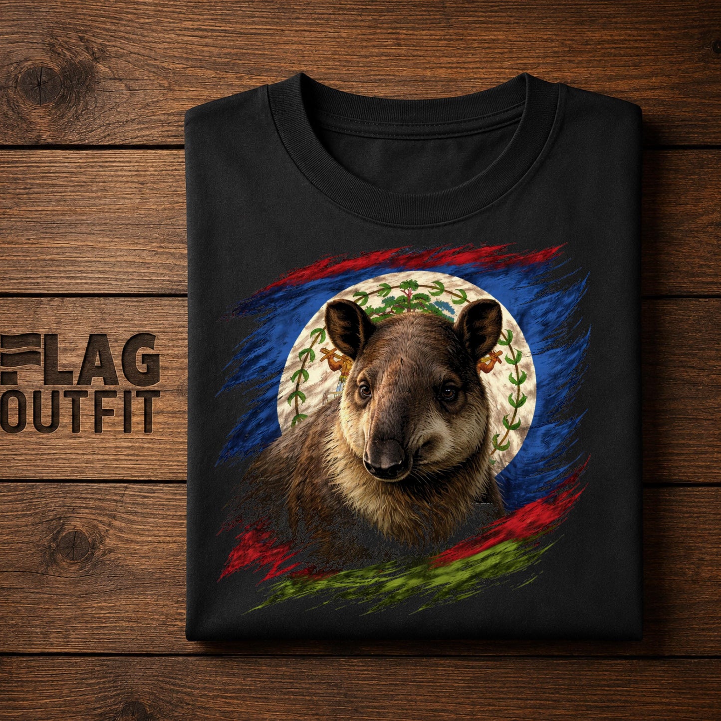 Belize Vintage Flag Baird's Tapir Shirt | Belizean Patriotic Heritage Graphic Tee