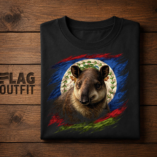 Belize Vintage Flag Baird's Tapir Shirt | Belizean Patriotic Heritage Graphic Tee