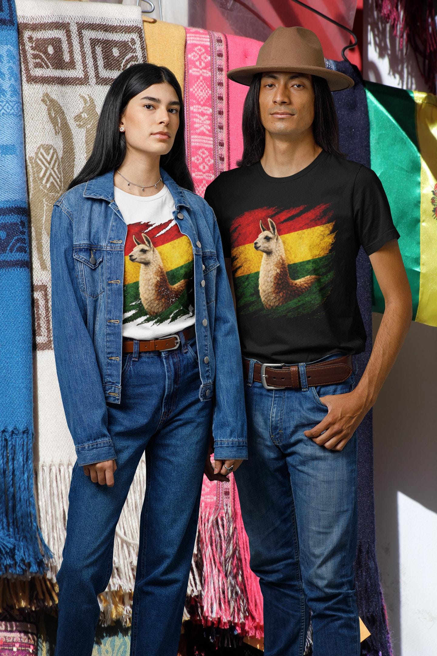 Bolivia Vintage Flag Llama Shirt | Bolivian Patriotic Heritage Graphic Tee