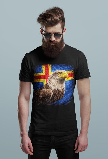 Åland Islands Flag Eagle Shirt | Åland Patriotic White-Tailed Eagle Nordic Heritage Design