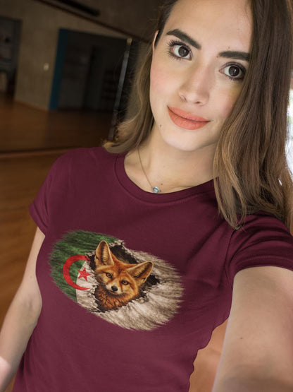Algeria Fennec Fox Flag Shirt | Algerian Desert Fox Patriotic Wildlife Heritage Design