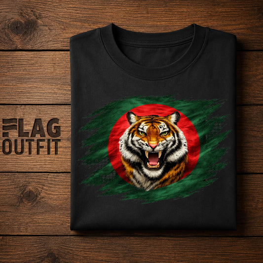 Bangladesh Vintage Flag Royal Bengal Tiger Shirt | Bangladeshi Patriotic Heritage Graphic Tee