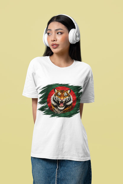 Bangladesh Vintage Flag Royal Bengal Tiger Shirt | Bangladeshi Patriotic Heritage Graphic Tee