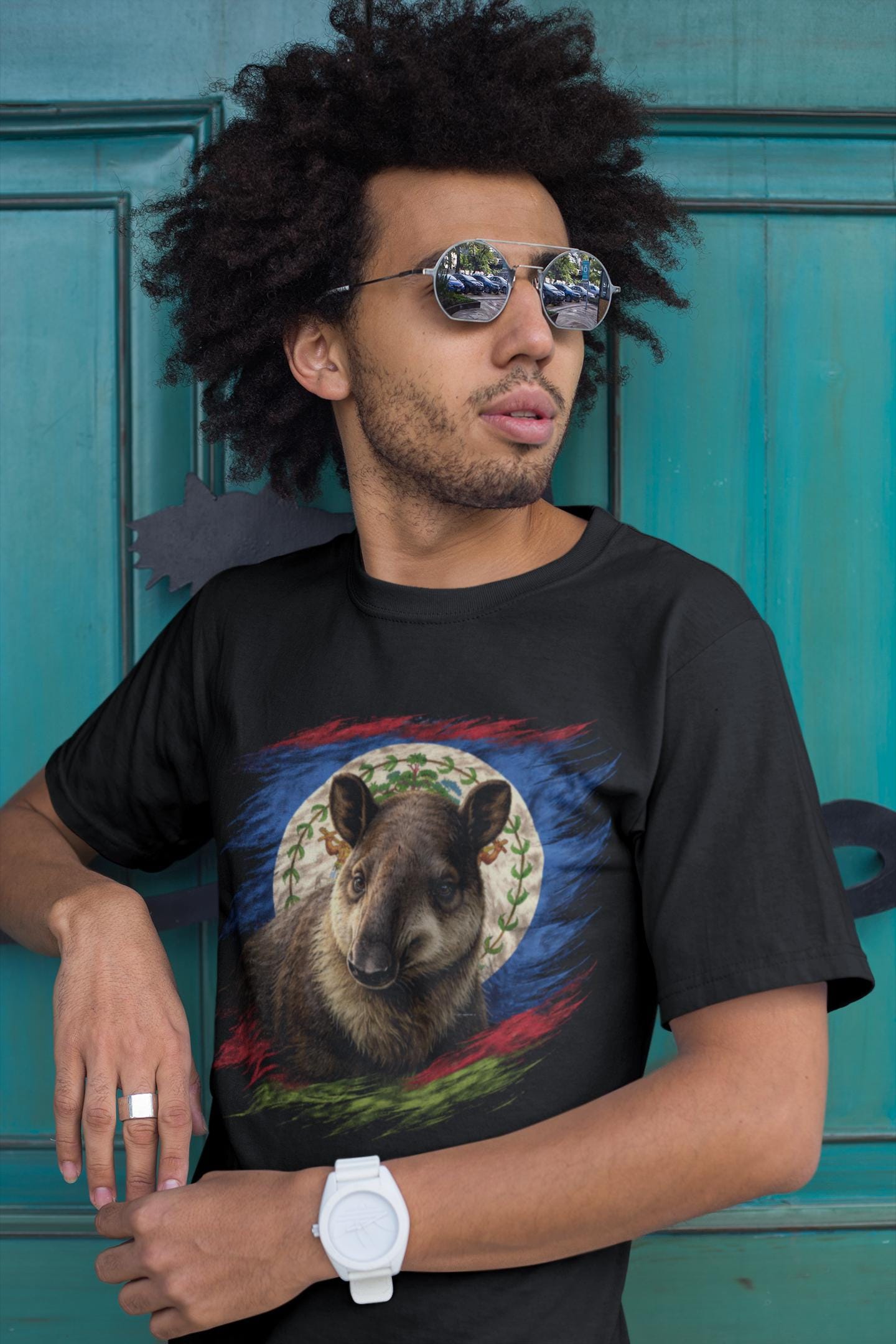Belize Vintage Flag Baird's Tapir Shirt | Belizean Patriotic Heritage Graphic Tee