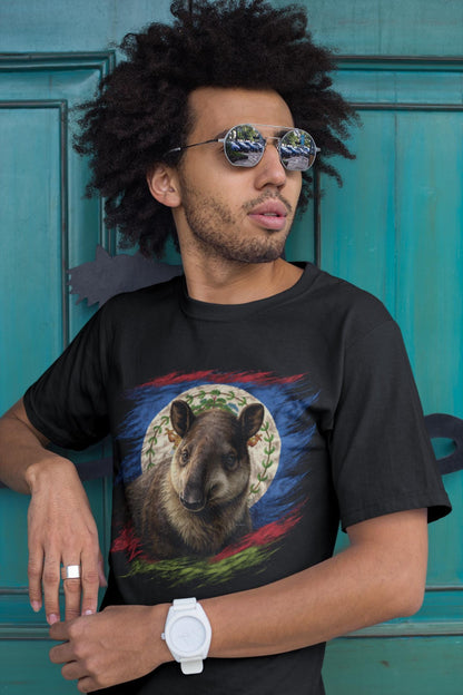Belize Vintage Flag Baird's Tapir Shirt | Belizean Patriotic Heritage Graphic Tee