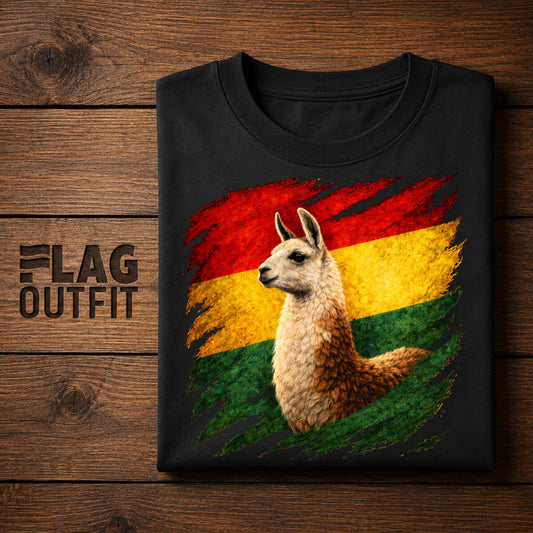 Bolivia Vintage Flag Llama Shirt | Bolivian Patriotic Heritage Graphic Tee