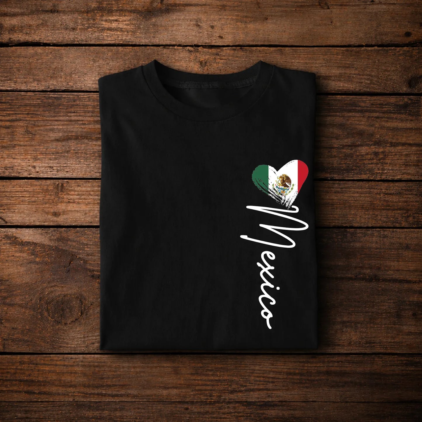 Mexico Flag Heart Design – Mexican Pride Vintage Grunge Style