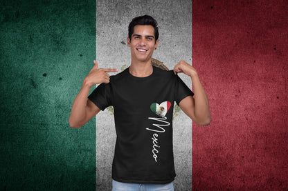 Mexico Flag Heart Design – Mexican Pride Vintage Grunge Style