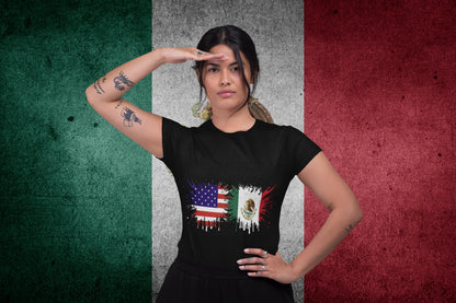 Mexico USA Flag Grunge Design – Mexican American Pride Style