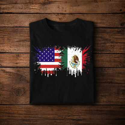 Mexico USA Flag Grunge Design – Mexican American Pride Style