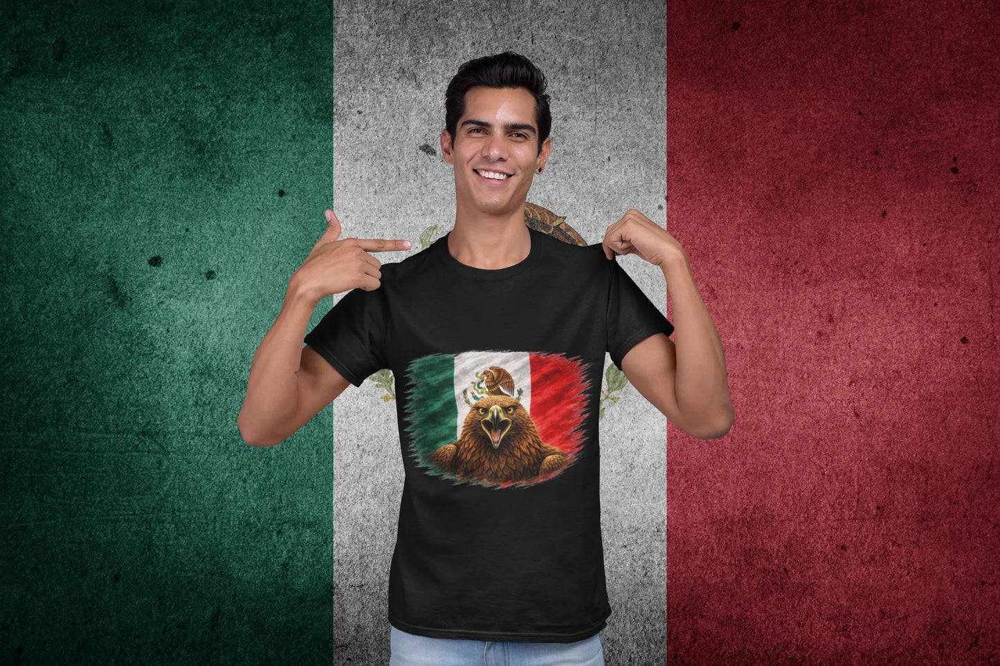 Mexico Eagle Flag Design – Mexican Pride Vintage Grunge Style