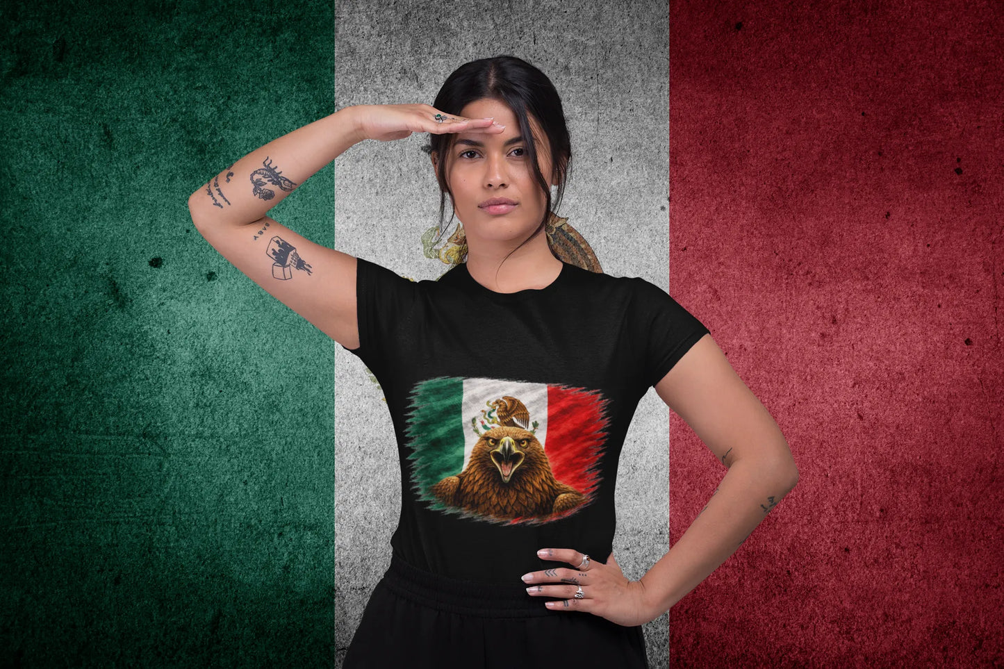Mexico Eagle Flag Design – Mexican Pride Vintage Grunge Style