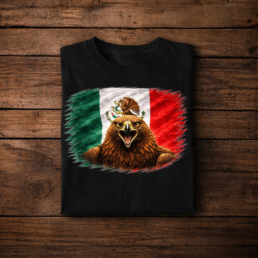 Mexico Eagle Flag Design – Mexican Pride Vintage Grunge Style