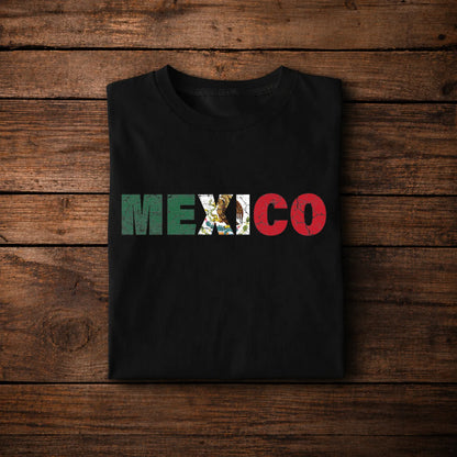 Mexico Flag Text Design – Mexican Pride Vintage Style