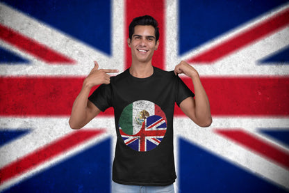 Mexico UK Flag Fusion Shirt – Vintage Grunge Mexican British Pride