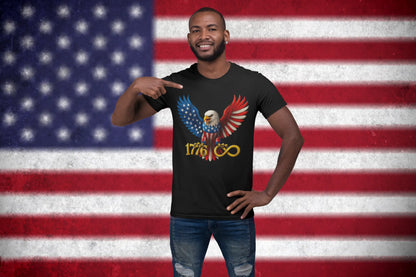 American Eagle Flag T-Shirt | Patriotic USA Graphic Tee | Freedom 1776 Shirt