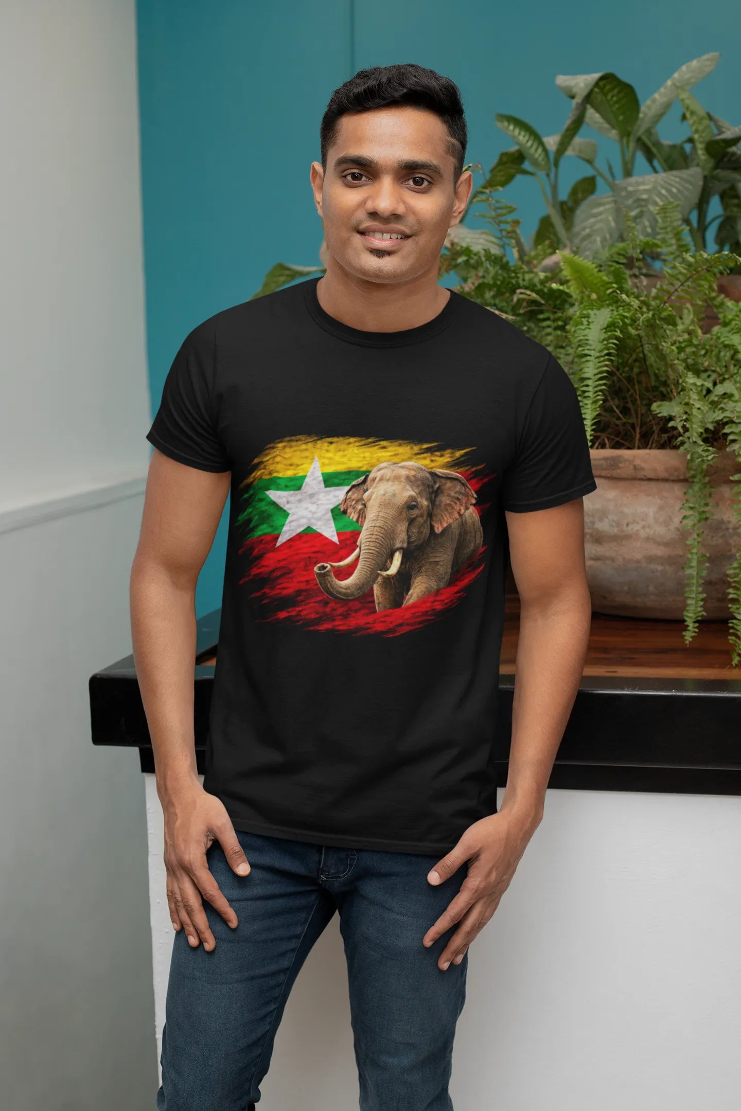 Myanmar Elephant T-Shirt, Myanmar Flag Shirt, Burmese Pride Tee, Myanmar Heritage Gift, Travel Souvenir