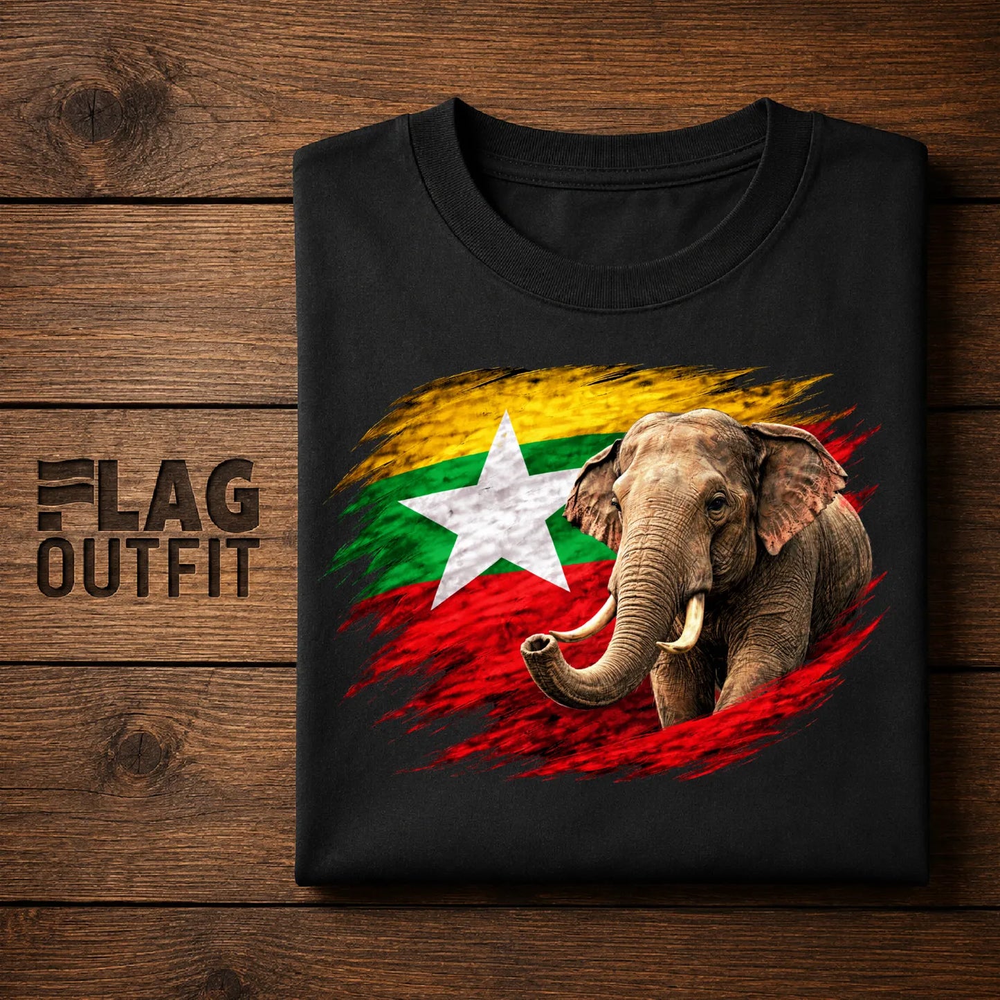 Myanmar Elephant T-Shirt, Myanmar Flag Shirt, Burmese Pride Tee, Myanmar Heritage Gift, Travel Souvenir