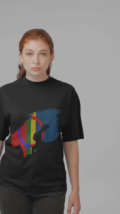 Sámi Indigenous Map Art - Norway, Sweden & Finland Sápmi Heritage T-Shirt