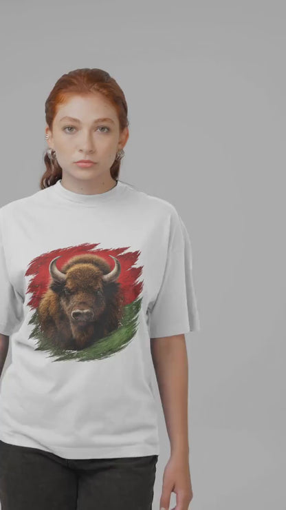 Belarus Vintage Flag European Bison Shirt | Belarusian Patriotic Heritage Graphic Tee