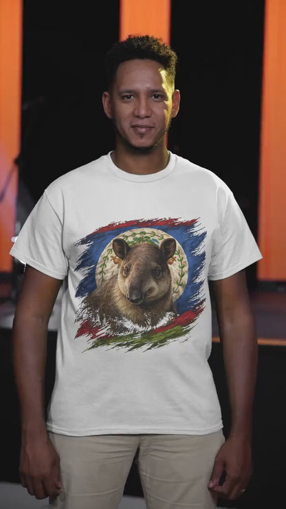 Belize Vintage Flag Baird's Tapir Shirt | Belizean Patriotic Heritage Graphic Tee