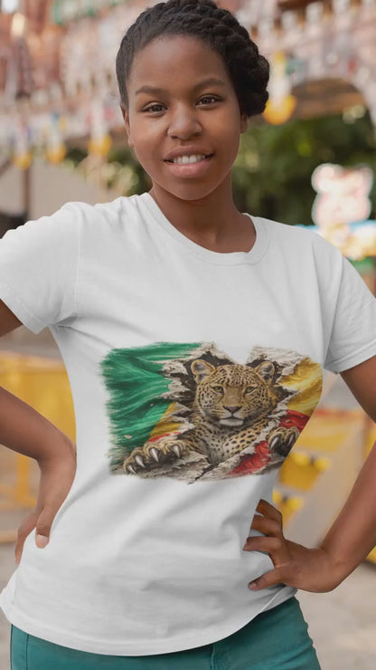 Benin Vintage Flag Leopard Shirt | Beninese Patriotic Heritage Graphic Tee