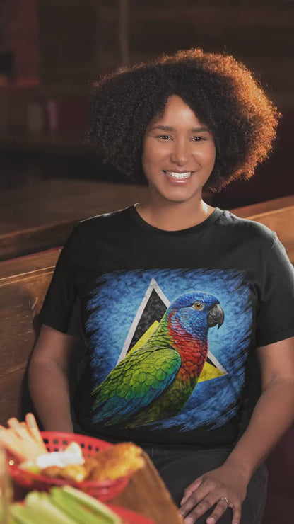 Saint Lucia Parrot Shirt, Saint Lucia Flag Bird, Saint Lucia National Parrot, Caribbean Wildlife Gift, Vintage Saint Lucia Design