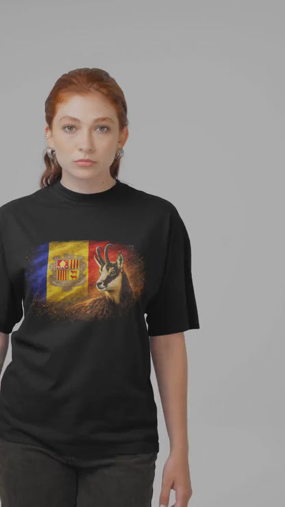 Andorra Flag Chamois Shirt | Andorran Pyrenean Wildlife Patriotic Heritage Design