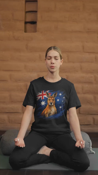 Australia Vintage Flag Kangaroo Shirt | Australian Patriotic Heritage Graphic Tee