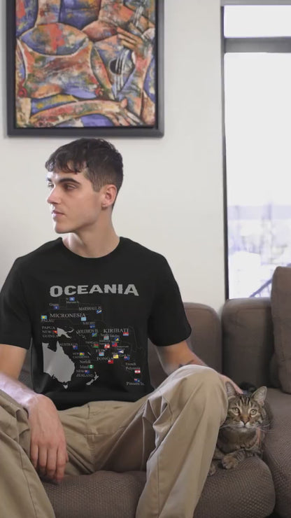 Oceania Countries Map Shirt, Oceania Flag Map, Pacific Islands Map, Australia New Zealand Micronesia Polynesia Melanesia Gift