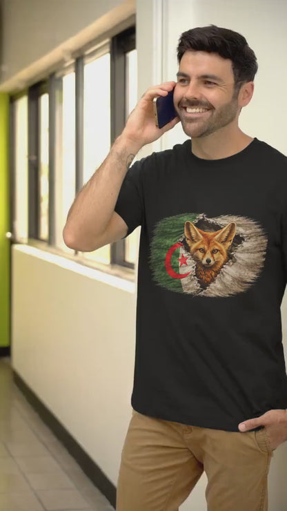Algeria Fennec Fox Flag Shirt | Algerian Desert Fox Patriotic Wildlife Heritage Design