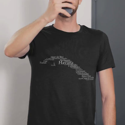 Cuba Cities Map Shirt, Havana Typography Map T-Shirt, Cuba City Names Design, Cuban Heritage Gift, Travel Lover Tee