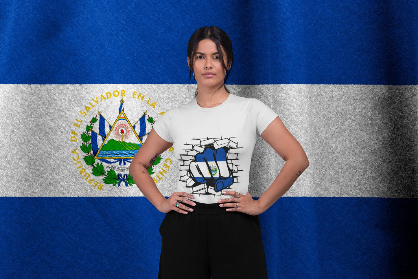 El Salvador Flag Fist Patriotic T-Shirt