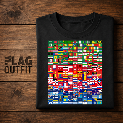 World Flags by Color T-Shirt | International Flag Collage Shirt | Geography Lover Gift | Travel Enthusiast Tee