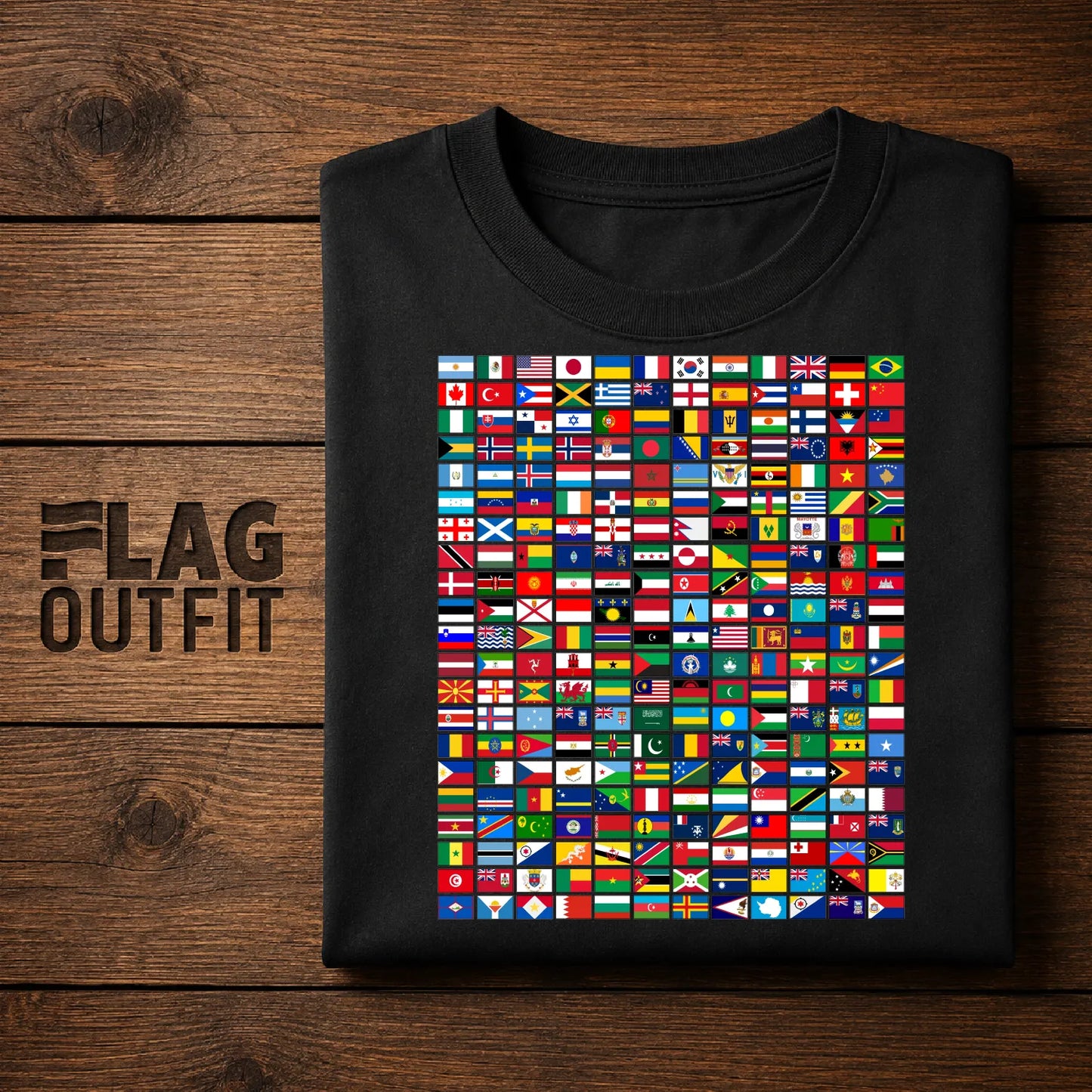World Flags Grid T-Shirt | International Country Flags Shirt | Geography Lover Gift | Travel Enthusiast Tee